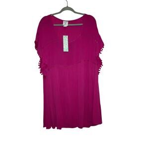 NWT Perfectly Palm hot pink mini beachy dress size medium